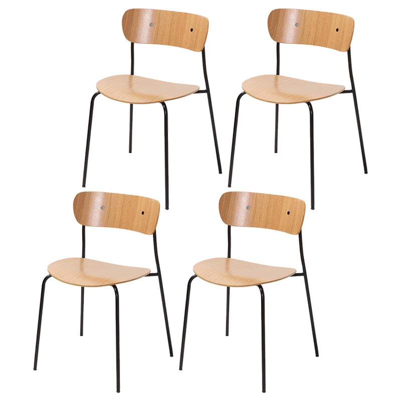 Silla industrial sin brazos para interiores y exteriores, silla de comedor con respaldo abierto de metal