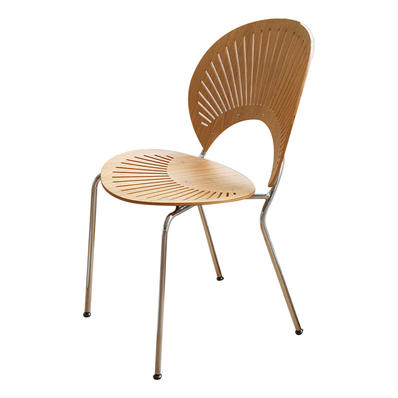 Industriële armloze stoelen indoor-outdoor massief houten eetstoelstoel