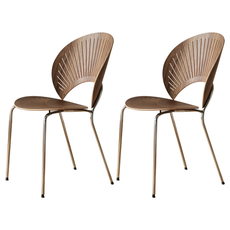 Industriële armloze stoelen indoor-outdoor massief houten eetstoelstoel