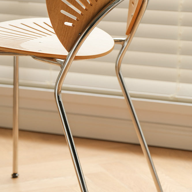 Industriële armloze stoelen indoor-outdoor massief houten eetstoelstoel