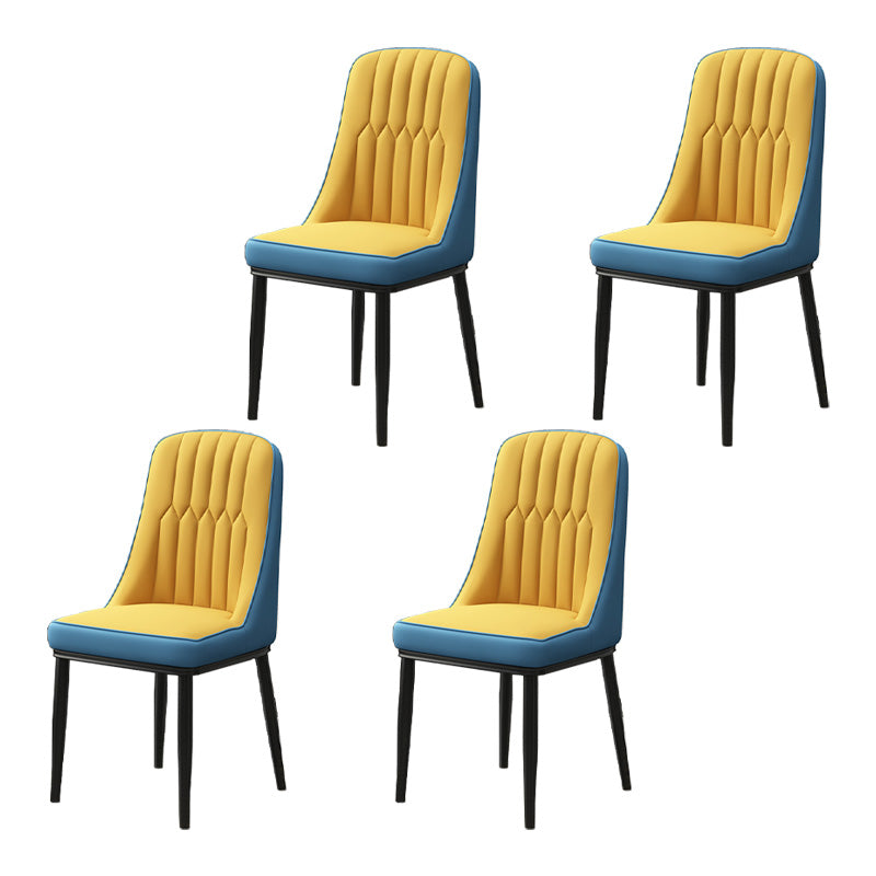 Inicio Silla auxiliar escandinava Silla de comedor Parsons tapizada en metal
