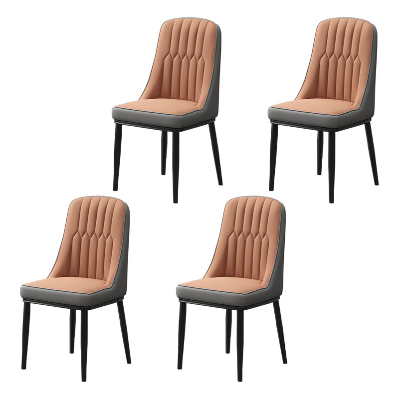 Inicio Silla auxiliar escandinava Silla de comedor Parsons tapizada en metal