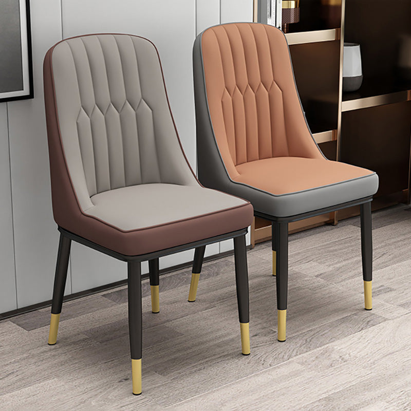 Inicio Silla auxiliar escandinava Silla de comedor Parsons tapizada en metal