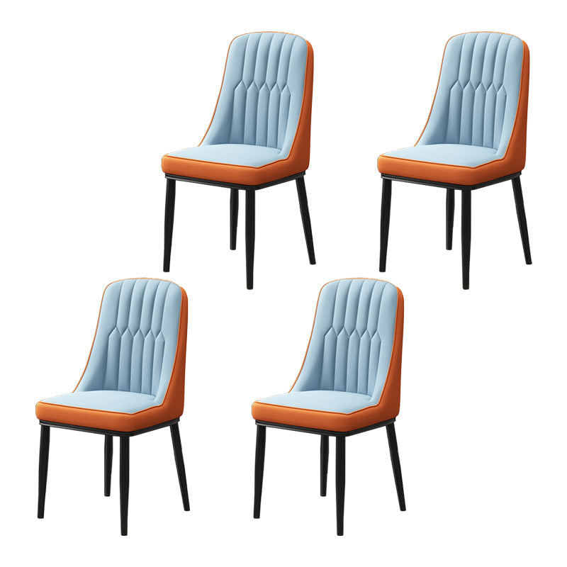 Inicio Silla auxiliar escandinava Silla de comedor Parsons tapizada en metal