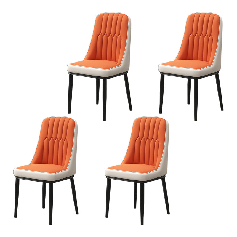 Inicio Silla auxiliar escandinava Silla de comedor Parsons tapizada en metal