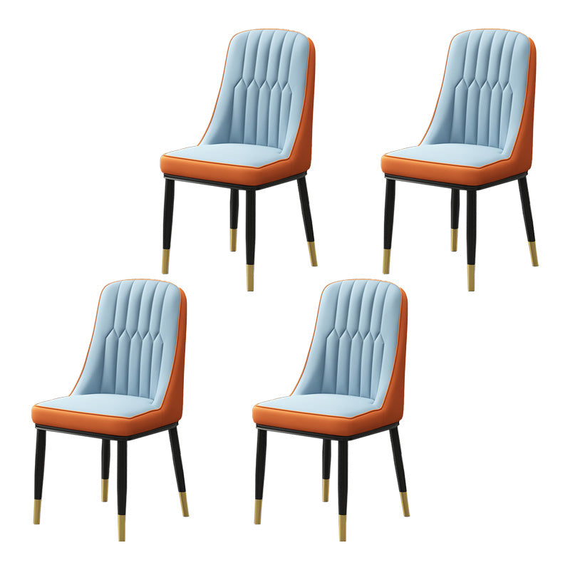 Inicio Silla auxiliar escandinava Silla de comedor Parsons tapizada en metal