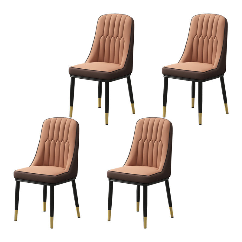 Inicio Silla auxiliar escandinava Silla de comedor Parsons tapizada en metal