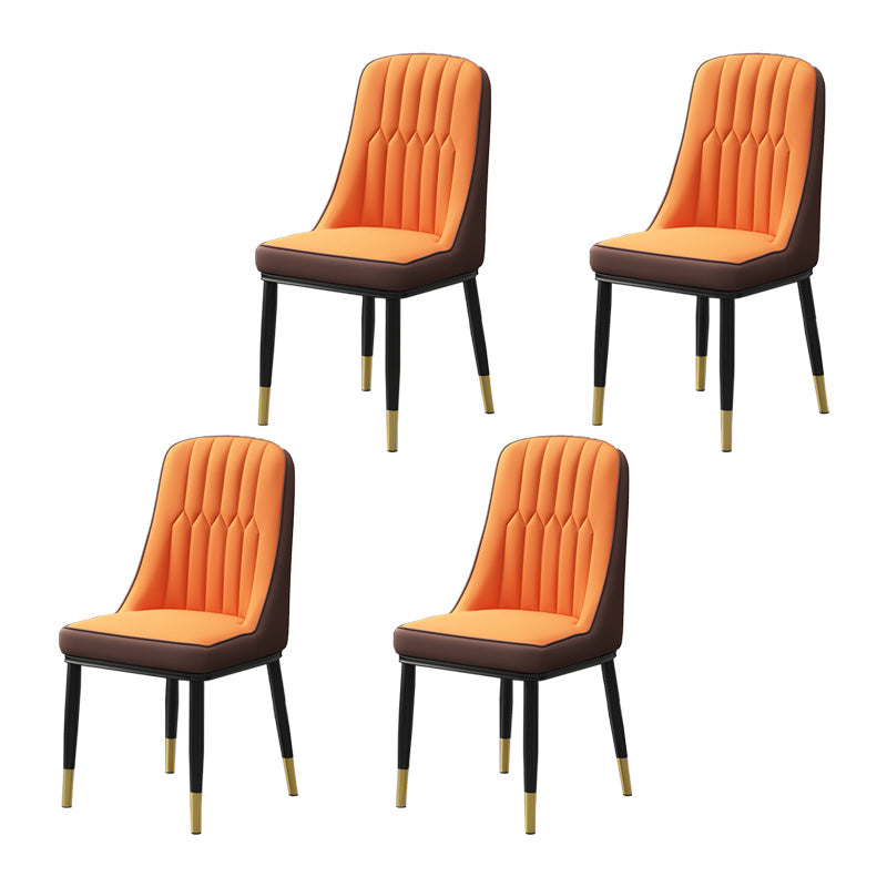 Inicio Silla auxiliar escandinava Silla de comedor Parsons tapizada en metal