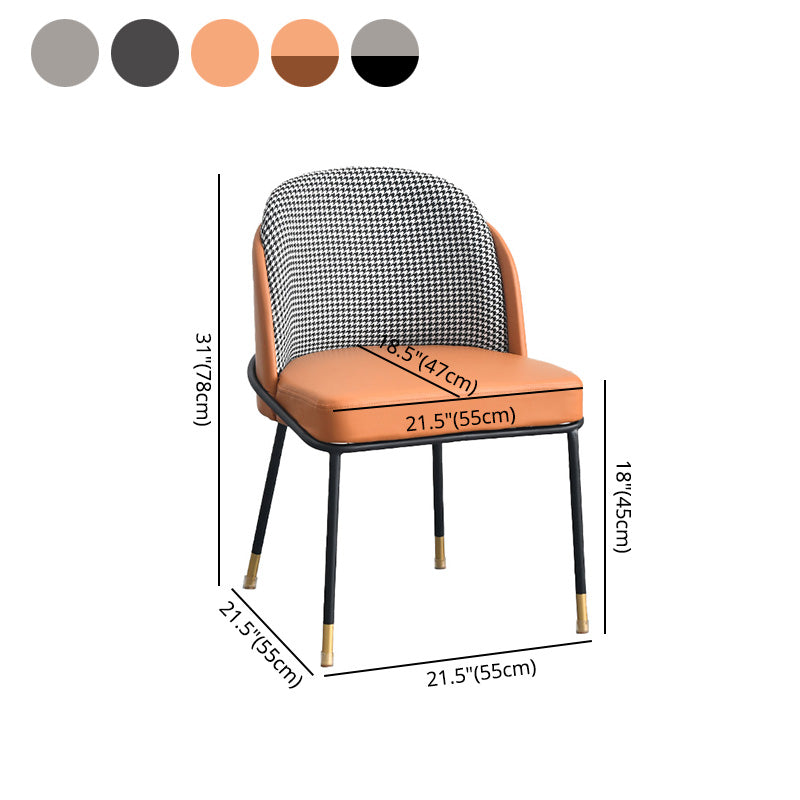 Sillas de comedor nórdicas Sillón Parsons para cocina con patas de metal