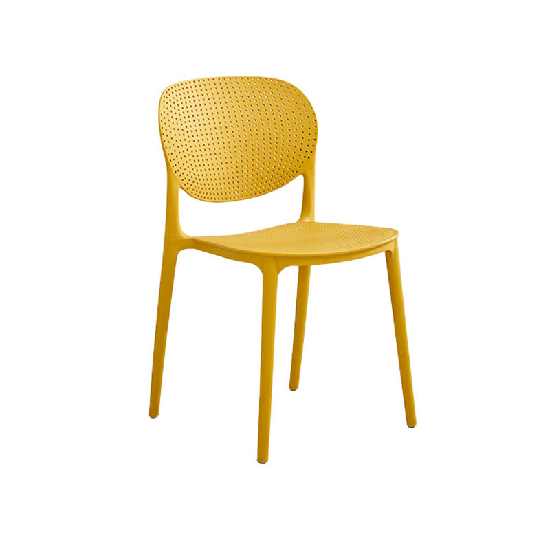 Silla lateral moderna de plástico para interior y exterior, silla lateral de comedor con respaldo abierto para el hogar