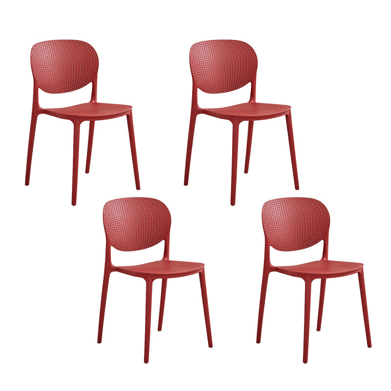Silla lateral moderna de plástico para interior y exterior, silla lateral de comedor con respaldo abierto para el hogar