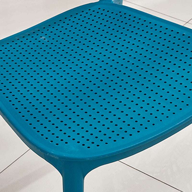 Silla lateral moderna de plástico para interior y exterior, silla lateral de comedor con respaldo abierto para el hogar