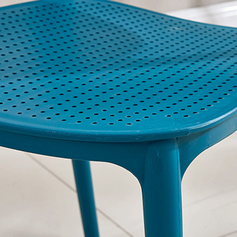Silla lateral moderna de plástico para interior y exterior, silla lateral de comedor con respaldo abierto para el hogar