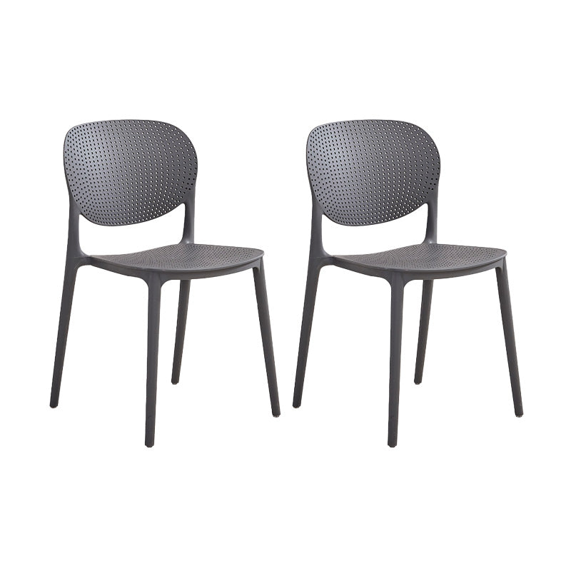 Silla lateral moderna de plástico para interior y exterior, silla lateral de comedor con respaldo abierto para el hogar