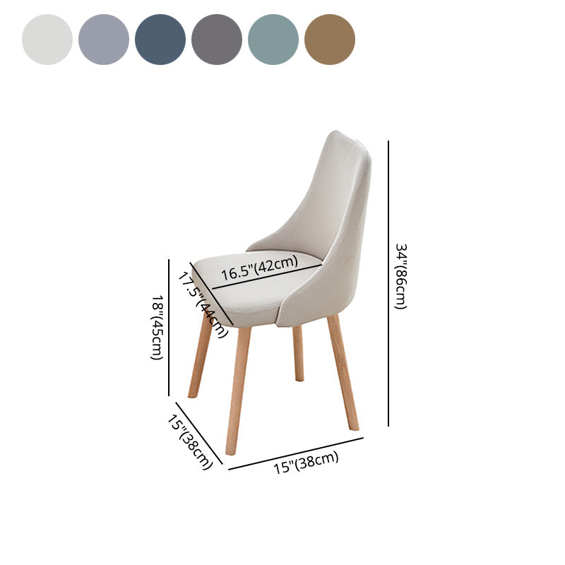 Silla lateral de comedor de madera moderna Parsons, silla sin brazos para restaurante