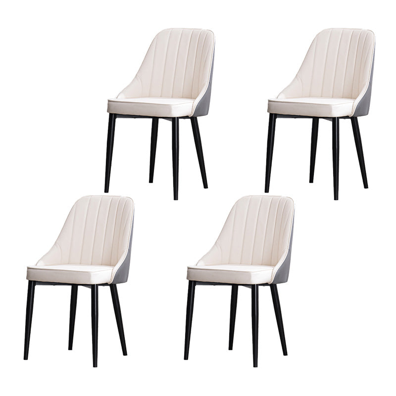 Silla lateral interior escandinava Silla de comedor Parsons tapizada de metal