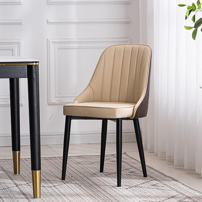 Silla lateral interior escandinava Silla de comedor Parsons tapizada de metal