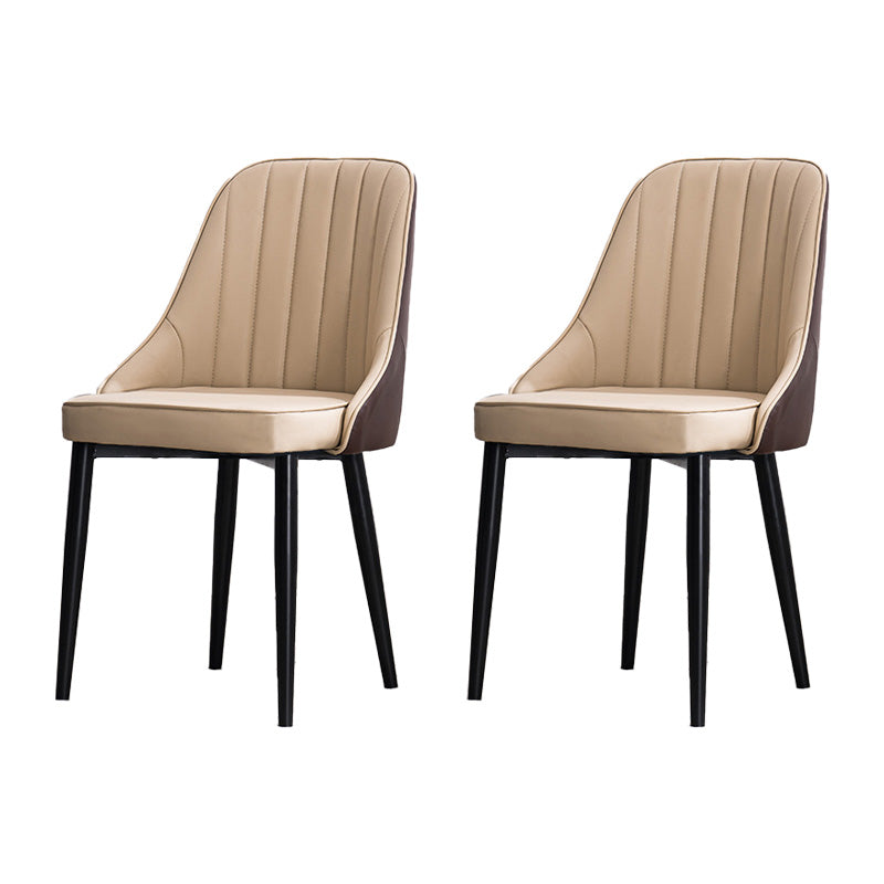 Silla lateral interior escandinava Silla de comedor Parsons tapizada de metal