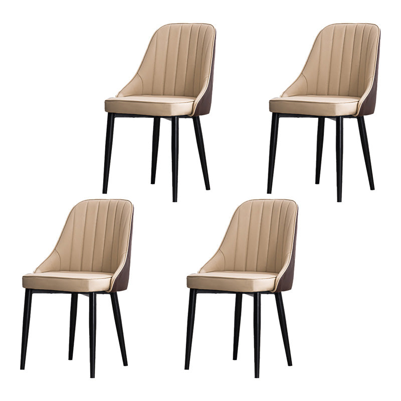 Silla lateral interior escandinava Silla de comedor Parsons tapizada de metal