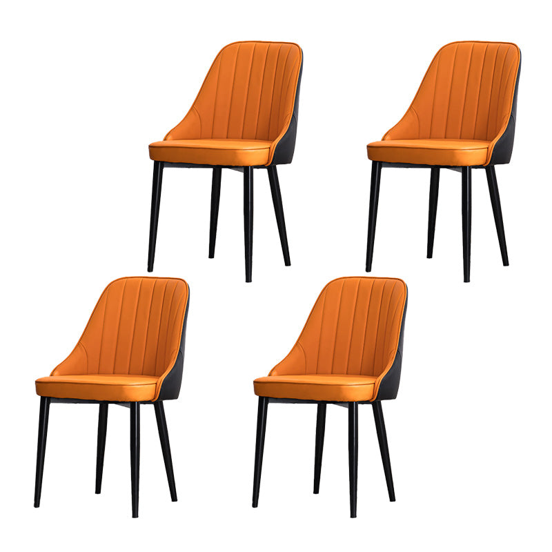 Silla lateral interior escandinava Silla de comedor Parsons tapizada de metal