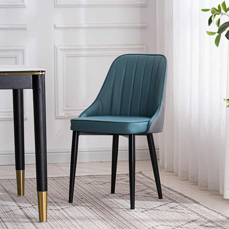 Sedia da sala da pranzo Parsons scandinava per interni, imbottita in metallo