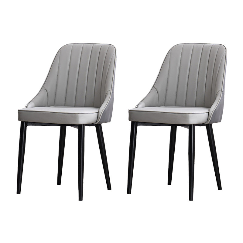 Silla lateral interior escandinava Silla de comedor Parsons tapizada de metal