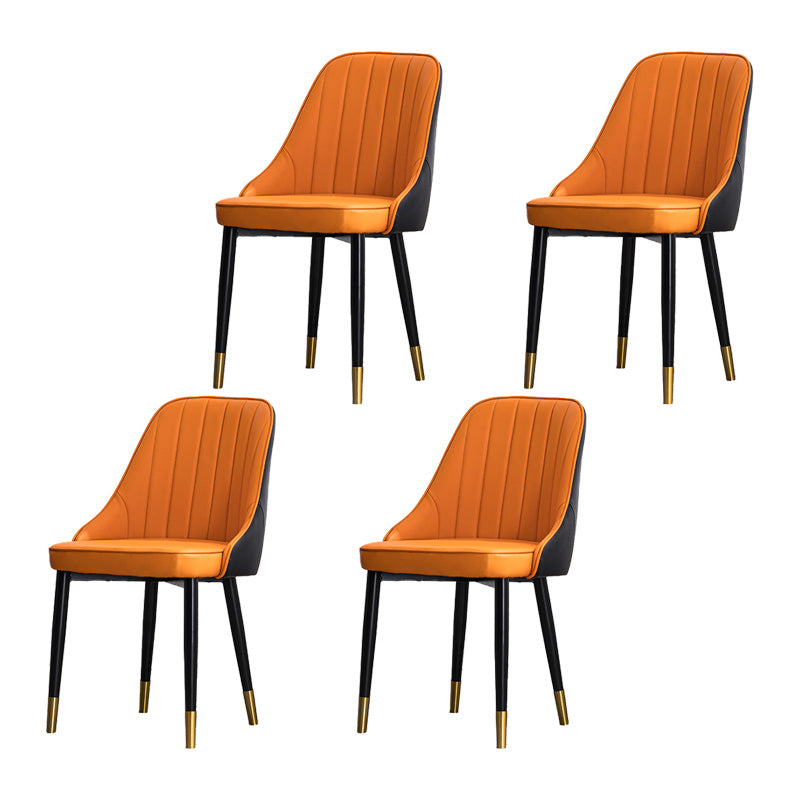 Silla lateral interior escandinava Silla de comedor Parsons tapizada de metal