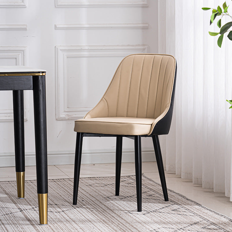 Silla lateral interior escandinava Silla de comedor Parsons tapizada de metal