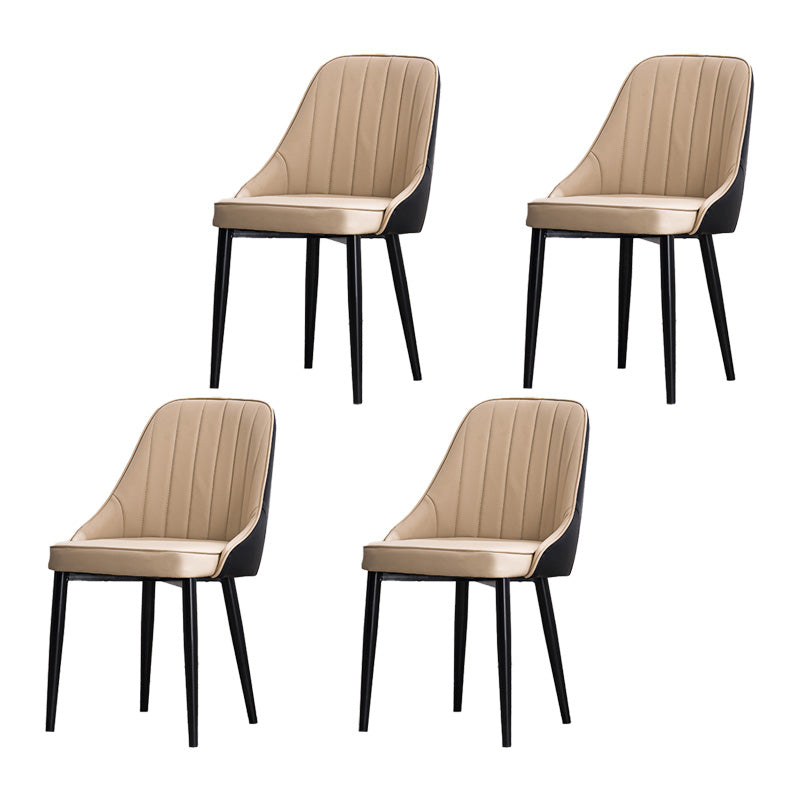 Silla lateral interior escandinava Silla de comedor Parsons tapizada de metal