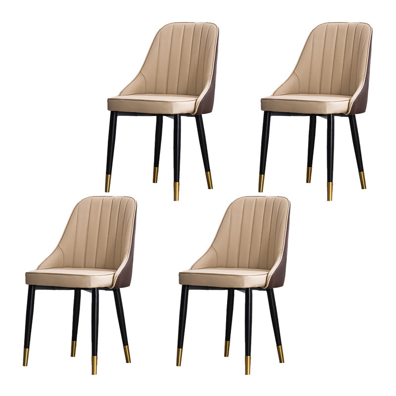 Silla lateral interior escandinava Silla de comedor Parsons tapizada de metal
