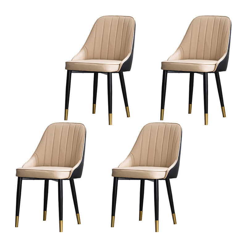 Silla lateral interior escandinava Silla de comedor Parsons tapizada de metal