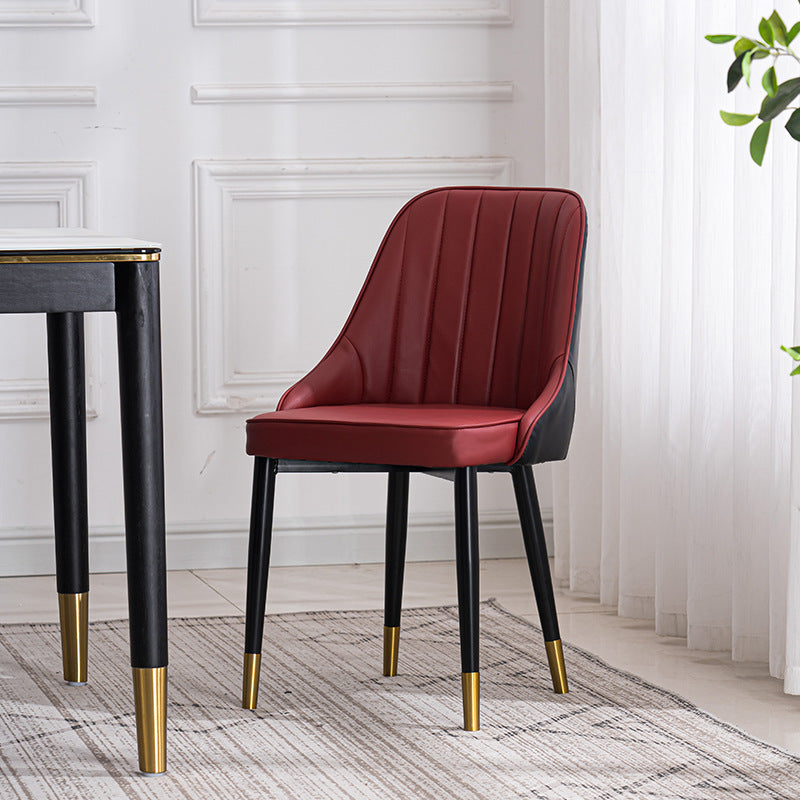 Silla lateral interior escandinava Silla de comedor Parsons tapizada de metal