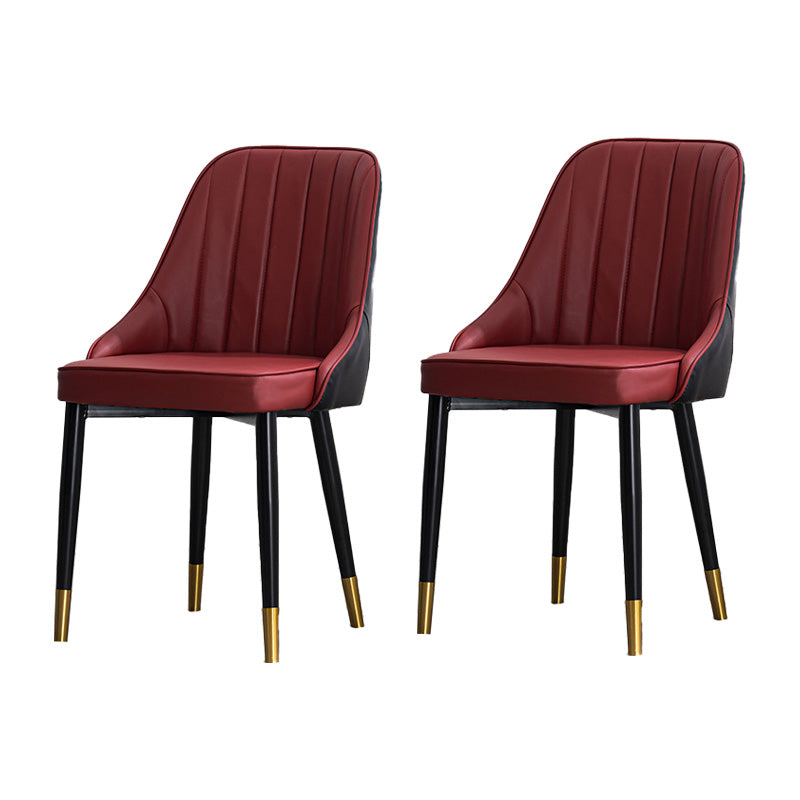 Silla lateral interior escandinava Silla de comedor Parsons tapizada de metal