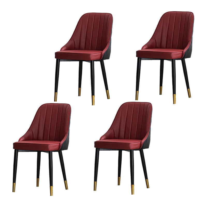Silla lateral interior escandinava Silla de comedor Parsons tapizada de metal