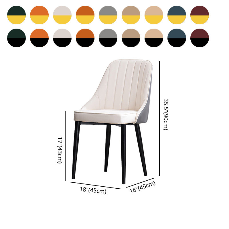Silla lateral interior escandinava Silla de comedor Parsons tapizada de metal
