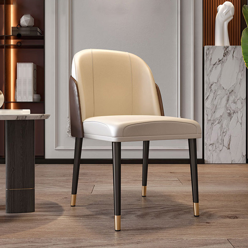 Silla lateral escandinava para el hogar Silla de comedor Parsons tapizada de metal