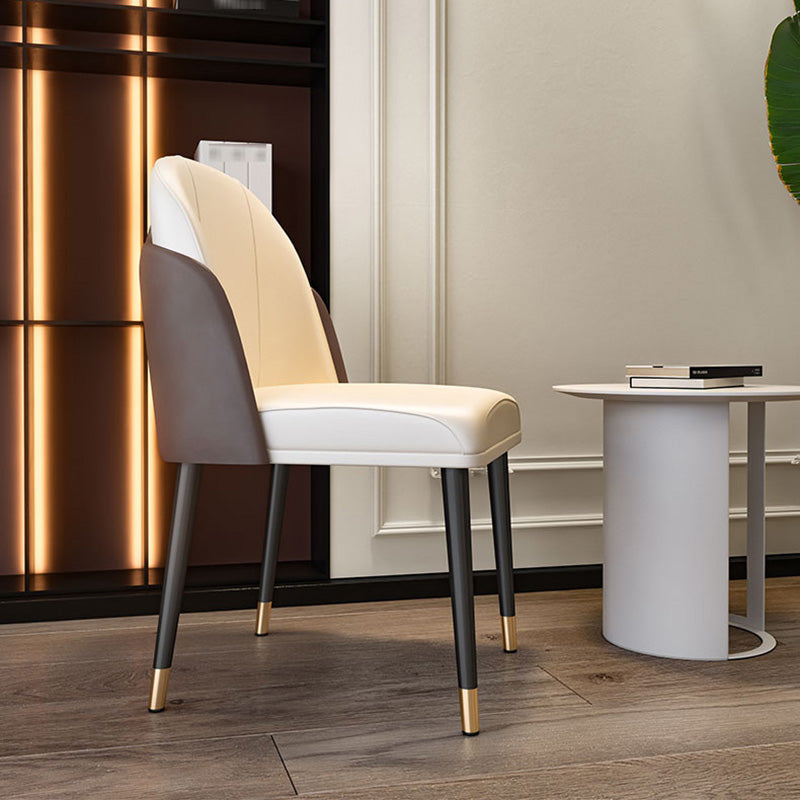 Silla lateral escandinava para el hogar Silla de comedor Parsons tapizada de metal