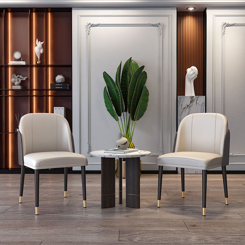 Silla lateral escandinava para el hogar Silla de comedor Parsons tapizada de metal