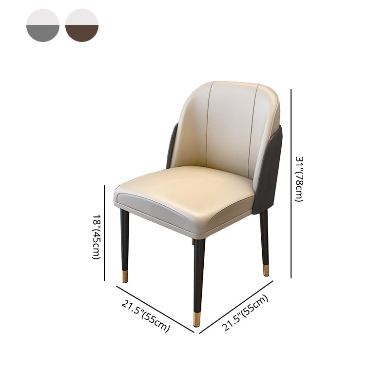 Silla lateral escandinava para el hogar Silla de comedor Parsons tapizada de metal