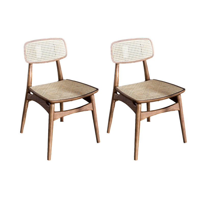 Silla de comedor de madera tradicional, silla sin brazos, silla de comedor de mimbre para uso en restaurantes