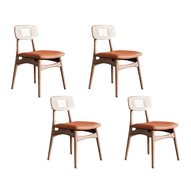 Silla de comedor de madera tradicional, silla sin brazos, silla de comedor de mimbre para uso en restaurantes