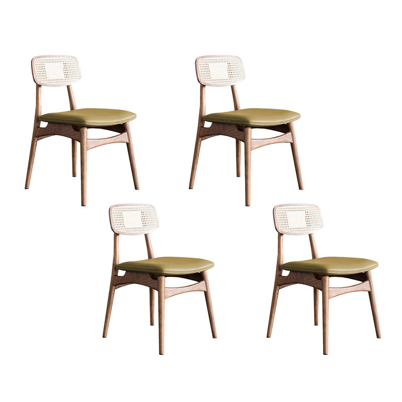 Silla de comedor de madera tradicional, silla sin brazos, silla de comedor de mimbre para uso en restaurantes