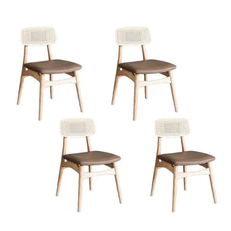 Silla de comedor de madera tradicional, silla sin brazos, silla de comedor de mimbre para uso en restaurantes