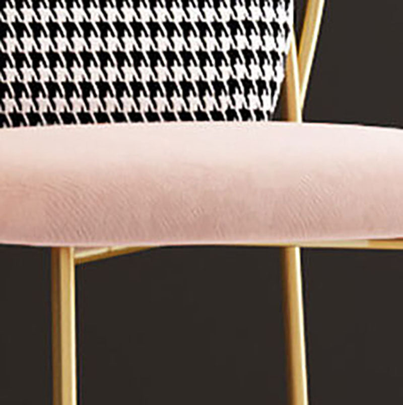 Sillas de comedor estilo Glam, silla sin brazos para comedor de cocina con patas de metal