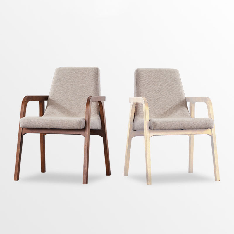Silla de comedor de madera tradicional para uso doméstico Silla acolchada con respaldo sólido con brazo