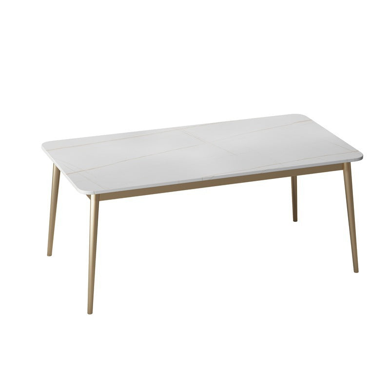 1/5/7 Pcs Metal Glam Dining Table Set with Rectangle Table Dinette Set