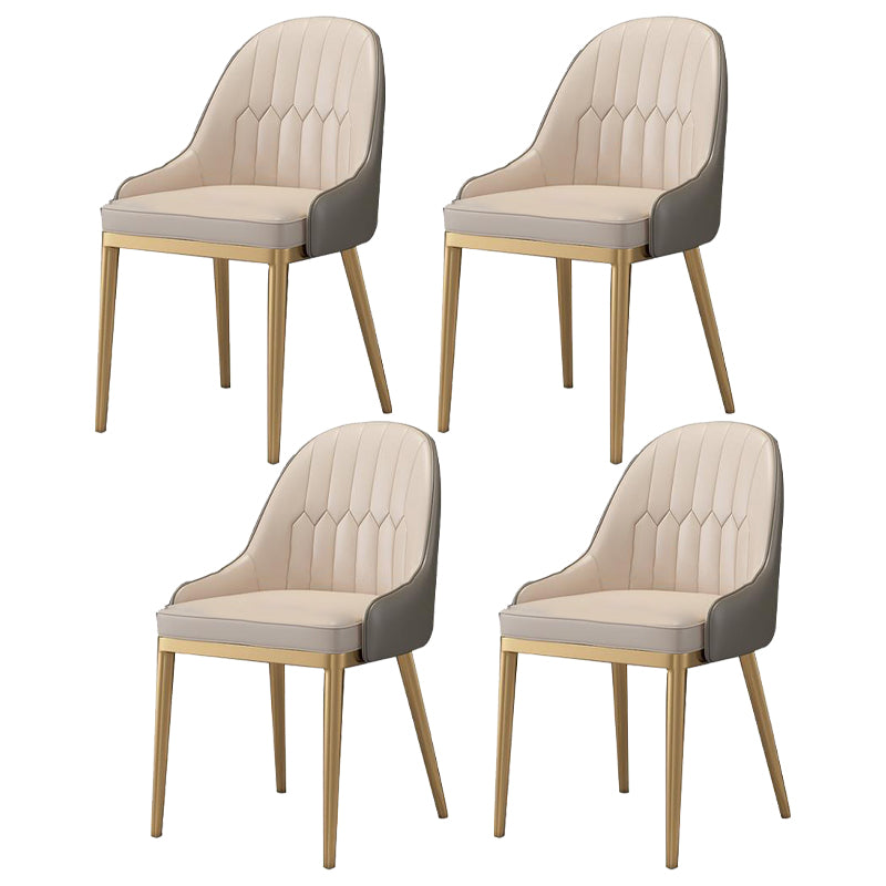 1/4/5/7 Pcs Metal Glam Dining Room Set with Rectangle Table and Leather Chairs Dining Set