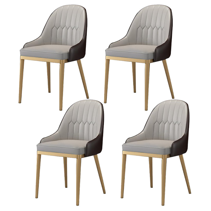 1/4/5/7 Pcs Metal Glam Dining Room Set with Rectangle Table and Leather Chairs Dining Set