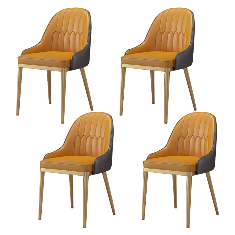 1/4/5/7 Pcs Metal Glam Dining Room Set with Rectangle Table and Leather Chairs Dining Set