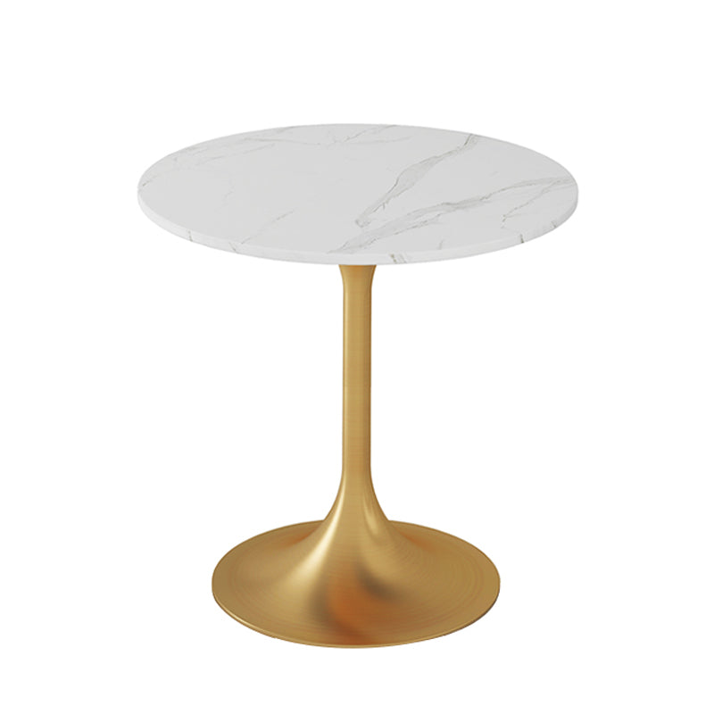 1/2/4/5 Pcs Metal Glam Dining Room Set with Round Table and Metal Base Dining Set